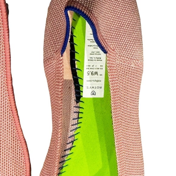 Rothy's The Point Ballet Flat Slip On Comfortable in Blush Pink Size W9.5 NWOB - Picture 5 of 12